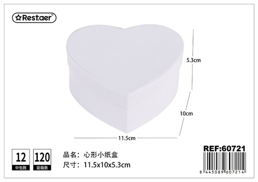 [60721] Caja de regalo blanca con forma de corazón 11,5x10x5,3 cm
