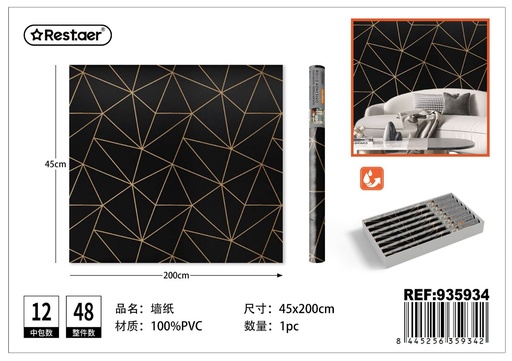 [935934] Rollo adhesivo de papel tapiz 45cm x 2.0m estampado - Decoración del hogar