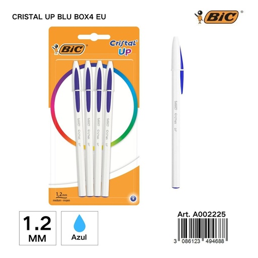 [A002225] Bolígrafo BIC cristal up 1.2 mm caja de 4 unidades - Papelería y útiles de escritura