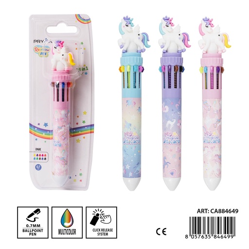 [0235513] Bolígrafo de 10 colores 0.7 mm - Instrumento de escritura multicolor