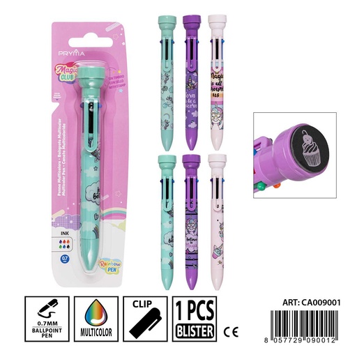 [0236666] Bolígrafo multicolor 6 en 1 con sello 0.7 mm - Herramientas de escritura