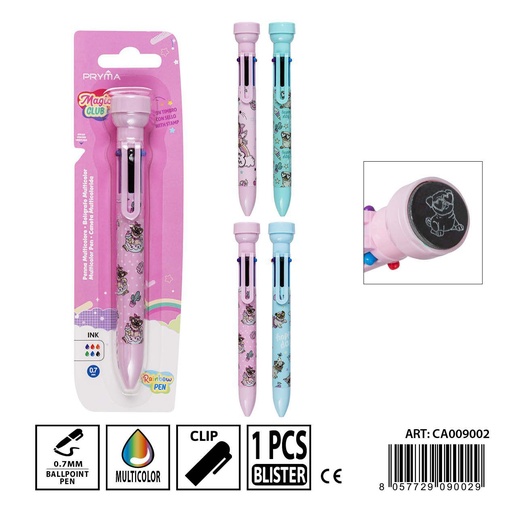 [0236667] Bolígrafo multicolor 6 en 1 con sello 0.7 mm - Herramientas de escritura
