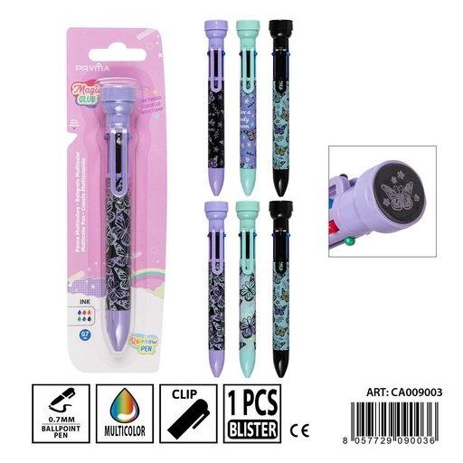 [0236668] Bolígrafo multicolor 6 en 1 con sello 0.7 mm - Herramientas de escritura