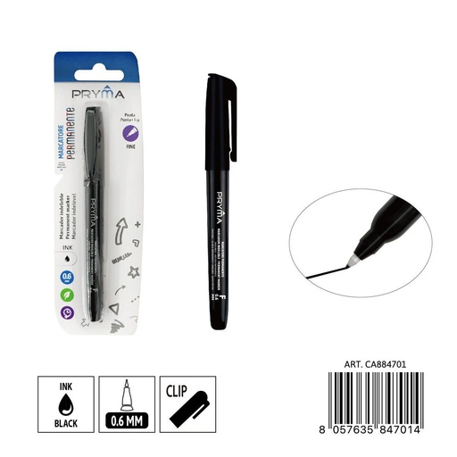 [0235653] Marcador permanente punta F 0.6 mm negro 3 pz - Utensilios de escritura