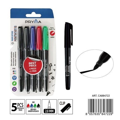 [0235674] Marcador permanente punta redonda L 2 mm 3 unidades - Herramientas de escritura