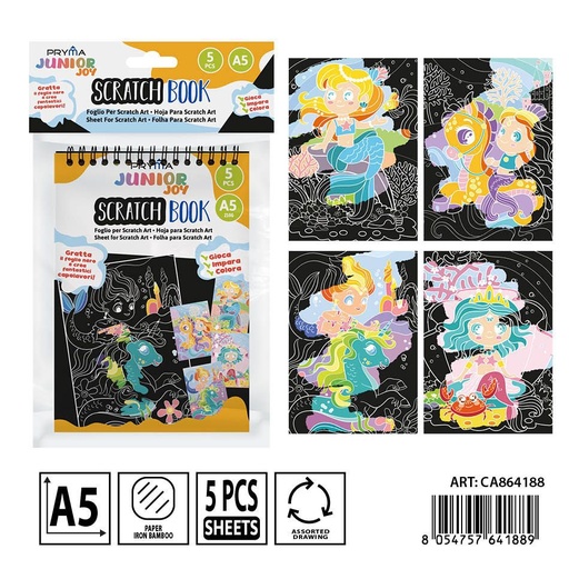 [0239258] Cuaderno de dibujo para rascar A5 14x20 cm 5FF - Material de arte