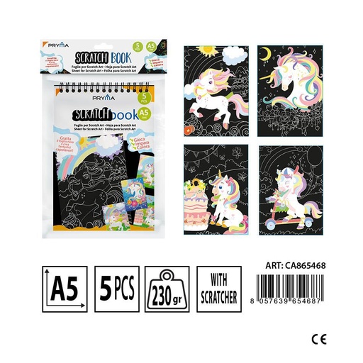 [0232973] Libreta rascable A5 5 hojas 230g 14x20cm - Papelería creativa y manualidades