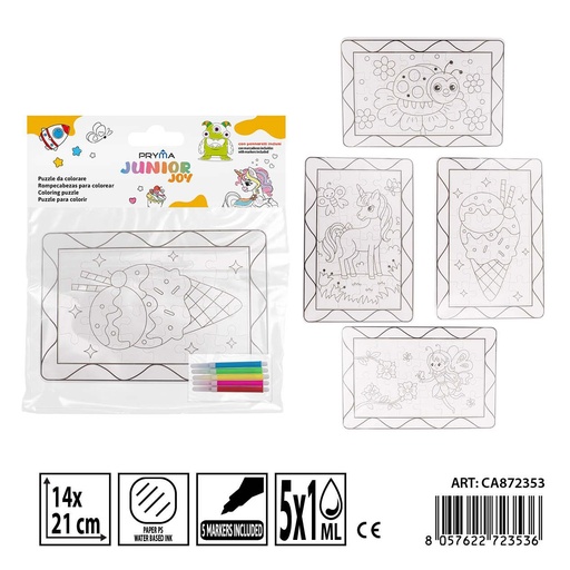 [0239247] Puzzle rompecabezas para colorear con rotuladores 5PZ - Actividades creativas