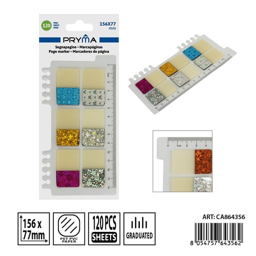 [0238173] Marcadores adhesivos 15.6x7.7 cm 120FF - Papelería y notas