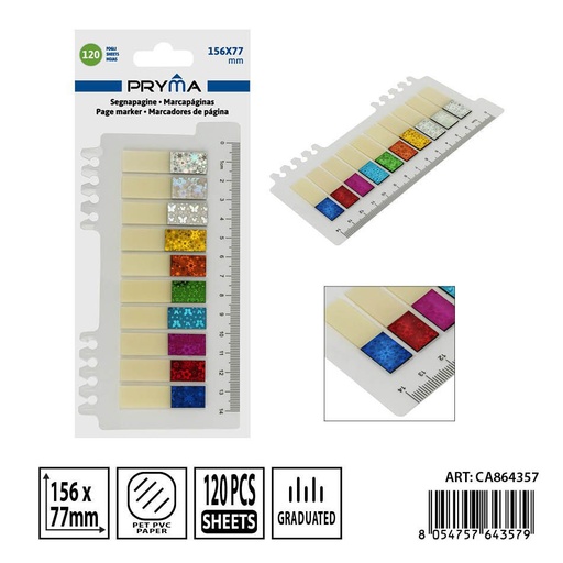 [0238174] Marcadores adhesivos 15.6x7.7 cm 200FF - Papelería y notas