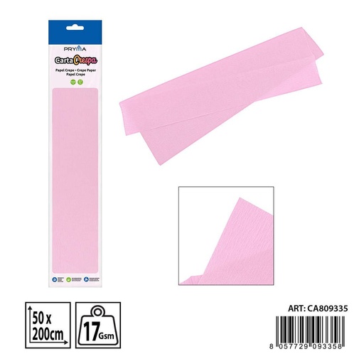 [0238232] Papel crepe rosa 50x200cm - Materiales para manualidades y decoración