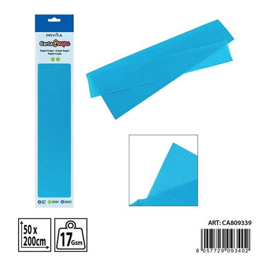 [0238236] Papel crepe azul 50x200cm - Materiales para manualidades y decoración