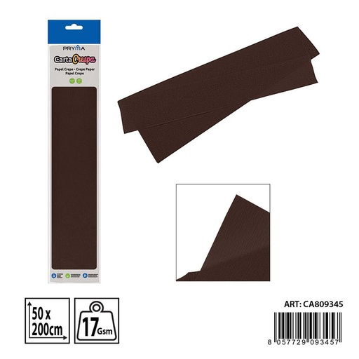 [0238242] Papel crepe marrón oscuro 50x200cm - Materiales de manualidades y papelería