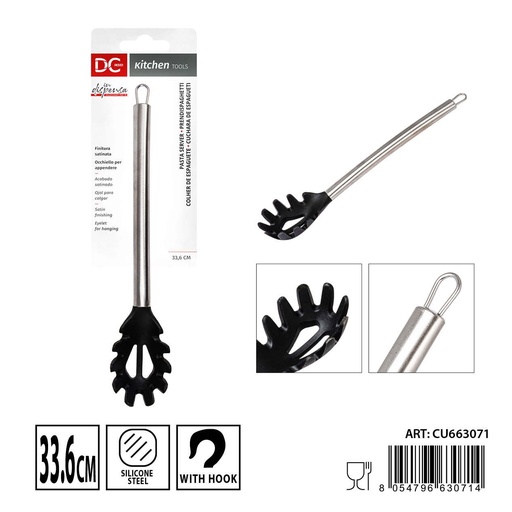 [0239891] Cucharón de pasta de silicona/acero 33.6cm - Utensilios de cocina para pasta