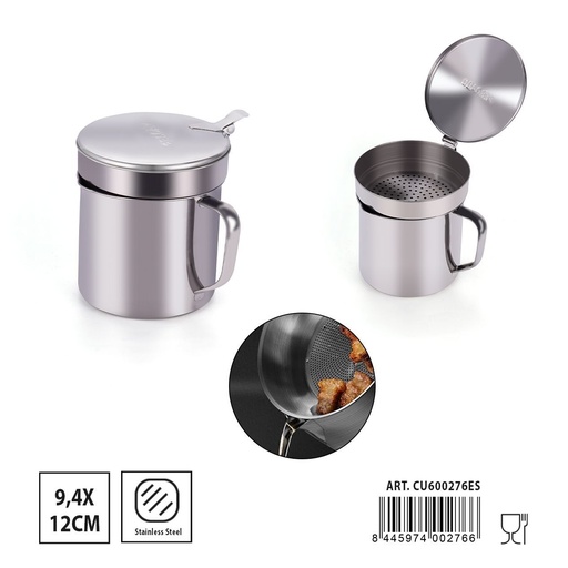 [A001887] Grasera pequeña de acero inoxidable 9.4x12cm - Utensilios de cocina para frituras