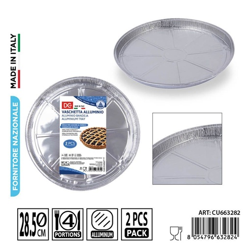 [0242035] Recipiente pequeño de tarta de aluminio 2pz - Accesorios de cocina desechables