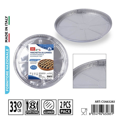 [0242036] Recipiente grande de tarta de aluminio 2pz - Accesorios de cocina desechables