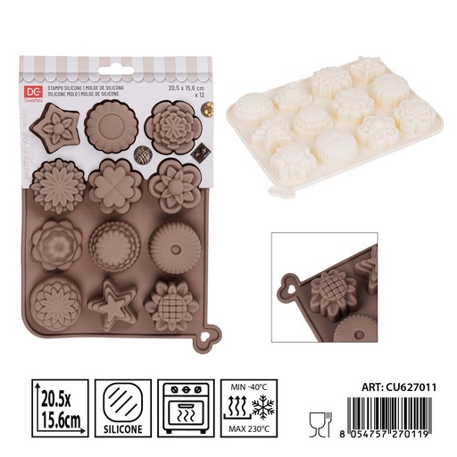 [0233970] Molde de silicona flores 20.5x15.6 cm - Utensilios de cocina y repostería