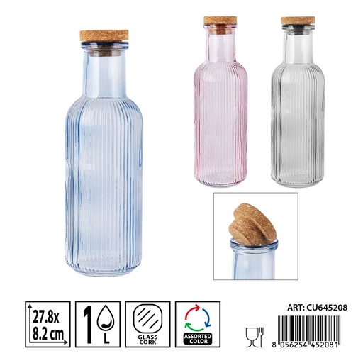[0239034] Botella de cristal de color 1L - Botellas decorativas y funcionales