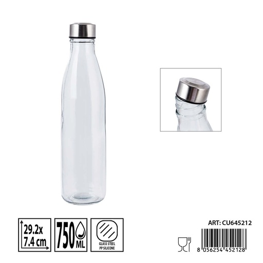 [0239036] Botella de cristal de color 750ml - Botellas decorativas y funcionales