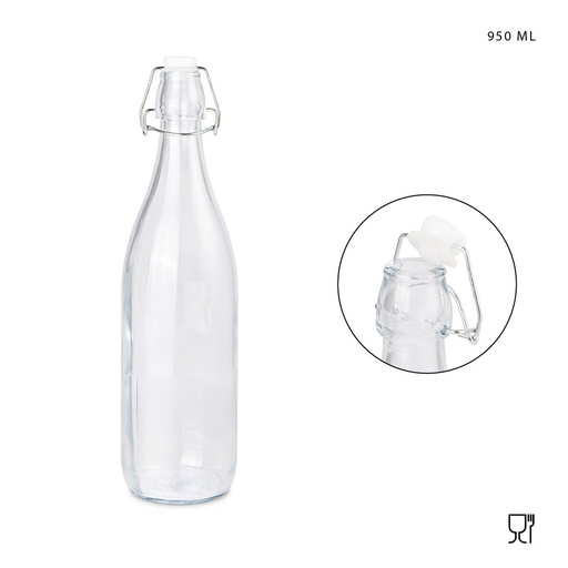 [0221790] Botella de vidrio hermético 950ml - Envases de almacenamiento seguros