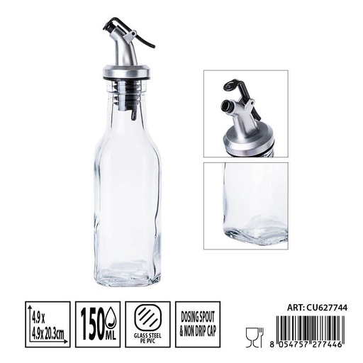 [0236307] Aceitero de cristal con tapón 150ml - Envases para aceites y salsas