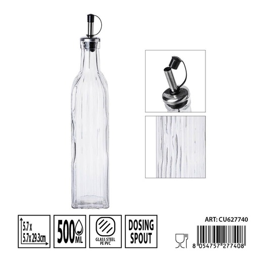 [0236303] Aceitero de cristal con tapón 500ml - Envases para aceites y salsas