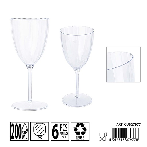 [0240171] Vaso reutilizable 200ml 6pz - Utensilios de fiesta