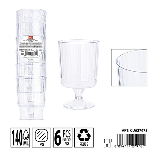 [0240172] Vaso reutilizable 140ml 6pz - Utensilios de fiesta