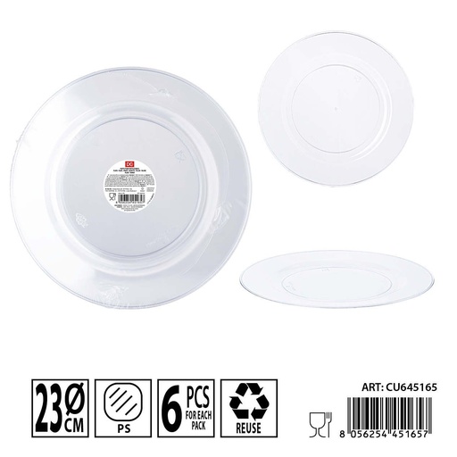 [0240177] Platos reutilizables 23cm 6pz - Utensilios de cocina