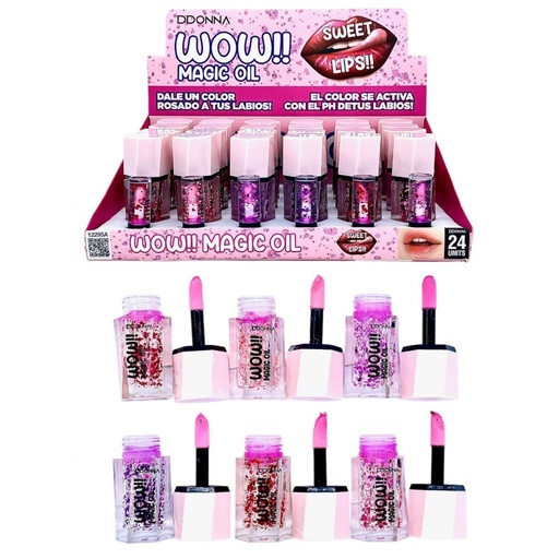 [8436045039064] Brillo labial Lip Oil Magic Wow! 24 unidades - Cosméticos y cuidado de labios