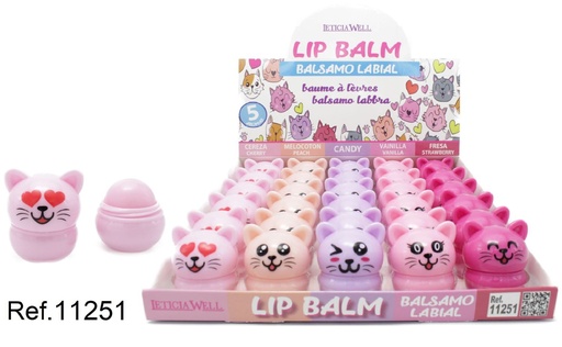 [8435433229179] Bálsamo labial Gatitos 5 aromas 30 unidades - Cuidado de labios y cosméticos