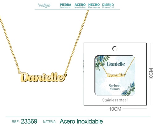 [23369] Collar Personalizado Nombre en Inglés Danielle de Acero con Sobre