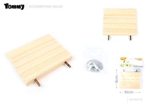 [YM0178] Plataforma de forrajeo rectangular para pájaros 8x10 cm - Mobiliario para aves