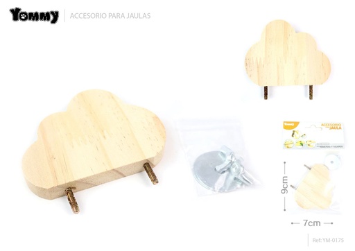 [YM0175] Plataforma de forrajeo con forma de nube para pájaros 9x7 cm - Diseño divertido para mascotas