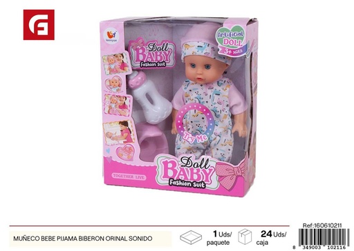 [160610211] Móvil de bebé con pijama, biberón, orinal y sonido - Juguete educativo para bebés