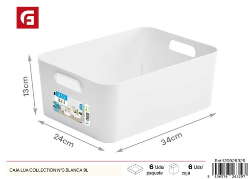 [120926329] Caja Lua Collection Nº3 blanca 9L - Plásticos del hogar y organizadores