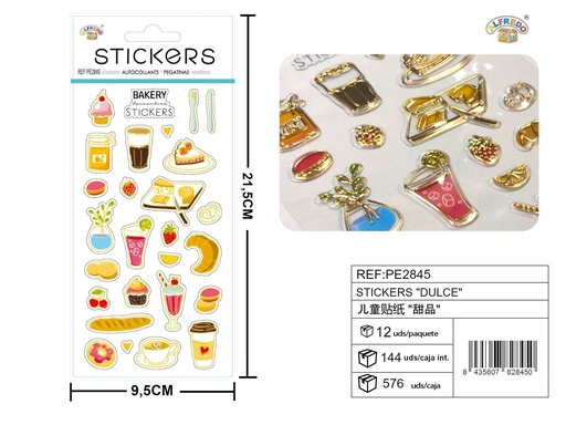 [PE2845] Stickes "Dulce" 9.5x21.5 cm - Decoración y manualidades