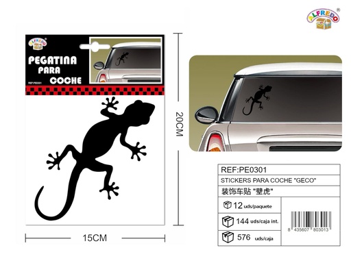 [PE0301] Pegatinas para coche "Geco" 15x20 cm - Accesorios decorativos para vehículos