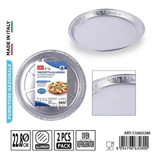 [0242033] Recipiente para pizza de aluminio 1 pc - Accesorios desechables de cocina