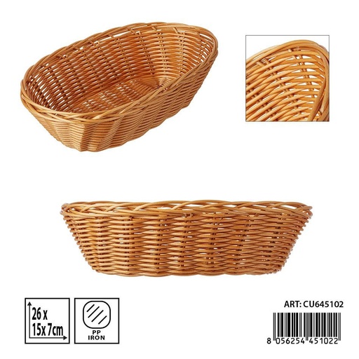 [0238824] Cesta ovalada de plástico 26x15x7 cm - Accesorios de cocina y cestas de pan