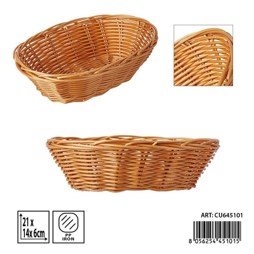 [0238823] Cesta ovalada de plástico 21x14x6 cm - Accesorios de cocina y cestas de pan