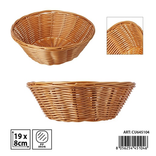[0238826] Cesta redonda de plástico 19x8 cm - Accesorios de cocina y cestas de pan
