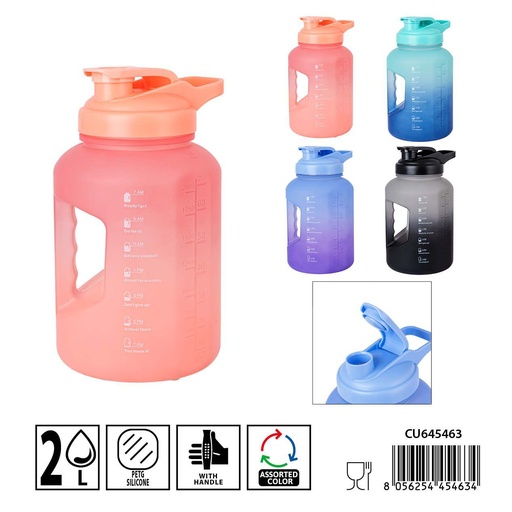 [0239757] Botella de agua de plástico 14.5x26 cm 2L - Botellas y utensilios de agua