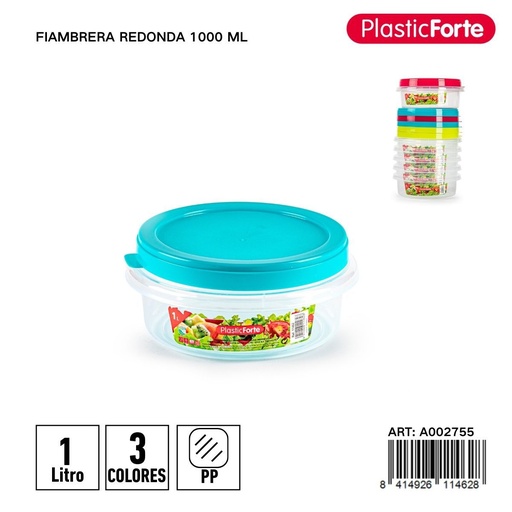 [A002755] Fiambreera redonda 1 L - Recipiente para comida en porciones