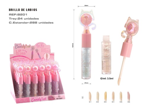[B201-01] Brillo de labios hidratante 24u - Labio suave y brillante