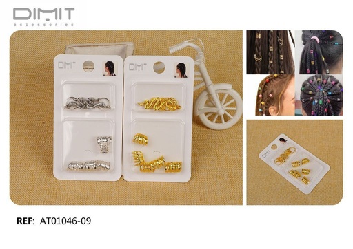 [8435693868712] Anillos para decorar pelo 12/U AT01046-09 - Accesorios para el cabello