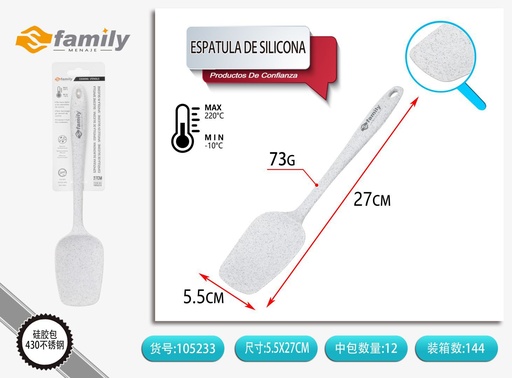 [105233] Espátula de silicona blanca con puntos negros 27x5.5cm 73g - Utensilios de cocina
