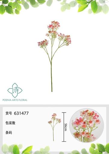 [631477-3ROSA CLARO] Ramo artificial - Estrella de mar 56cm - Decoración floral