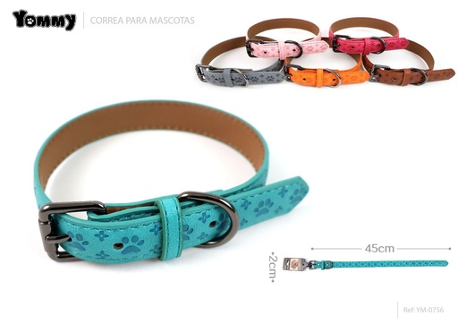 [YM0756] Collar huella para mascotas 2.0x45cm - Accesorios para mascotas
